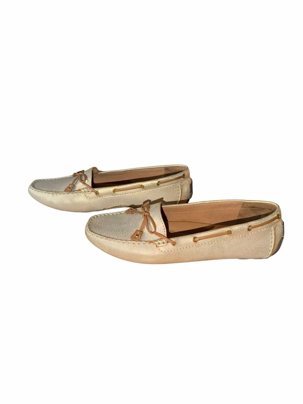 Clarks Artisan Metallic Gold Driving Moccasins Women’s 9.5 Comfort Loafers